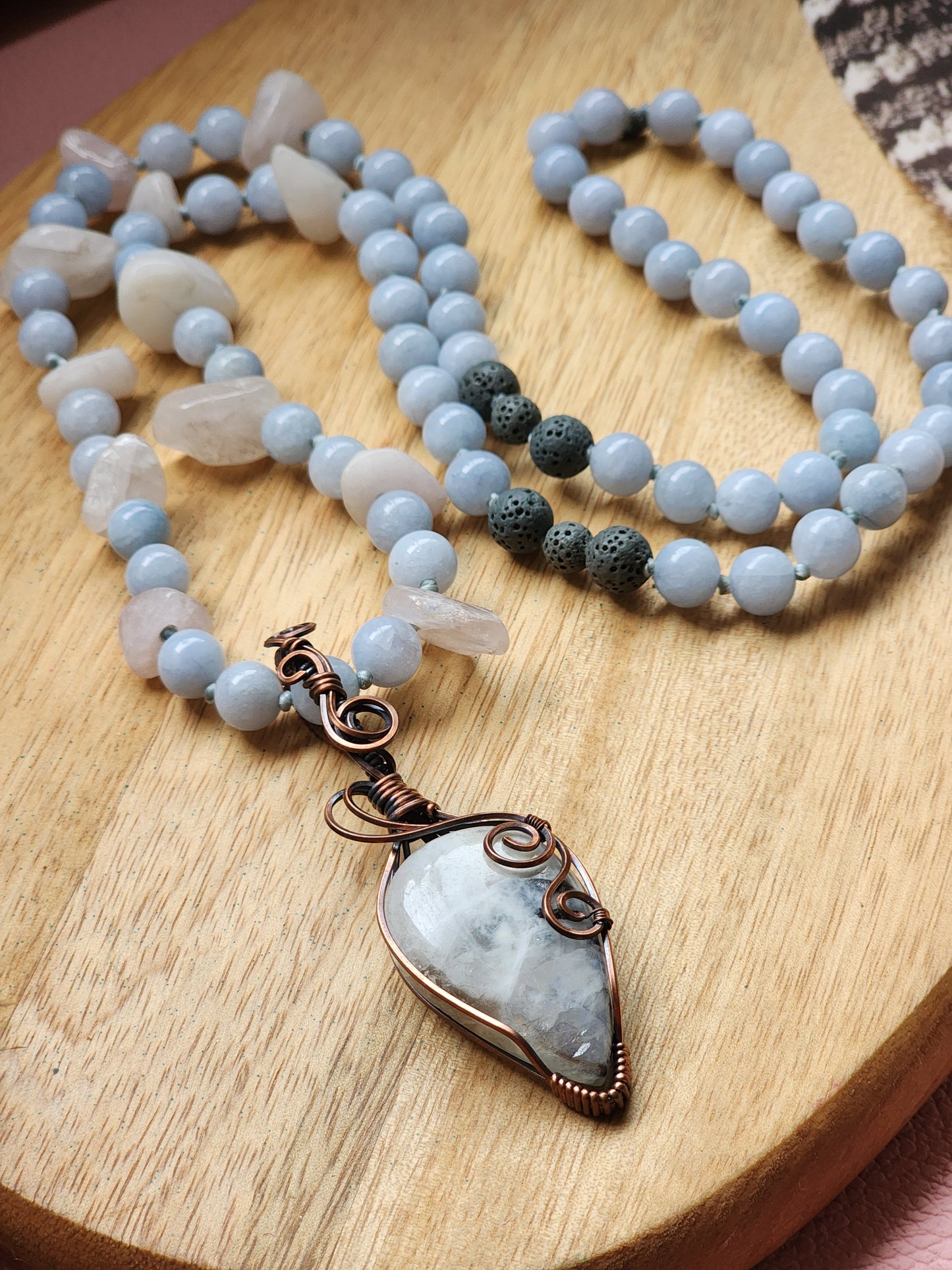 Moon stone necklace