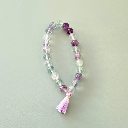 Affirmation bracelet - colourful fluorite