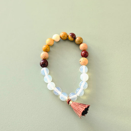 Affirmation bracelet - opal, moukaite