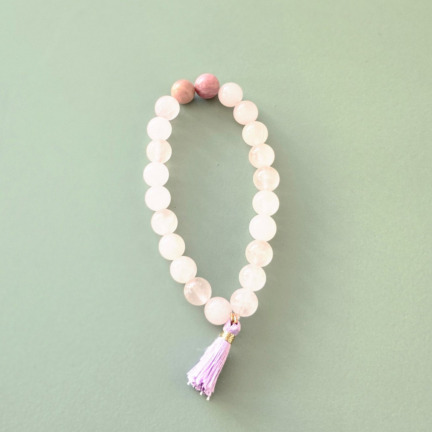 Affirmation bracelet - rose quartz, rhodochrosite