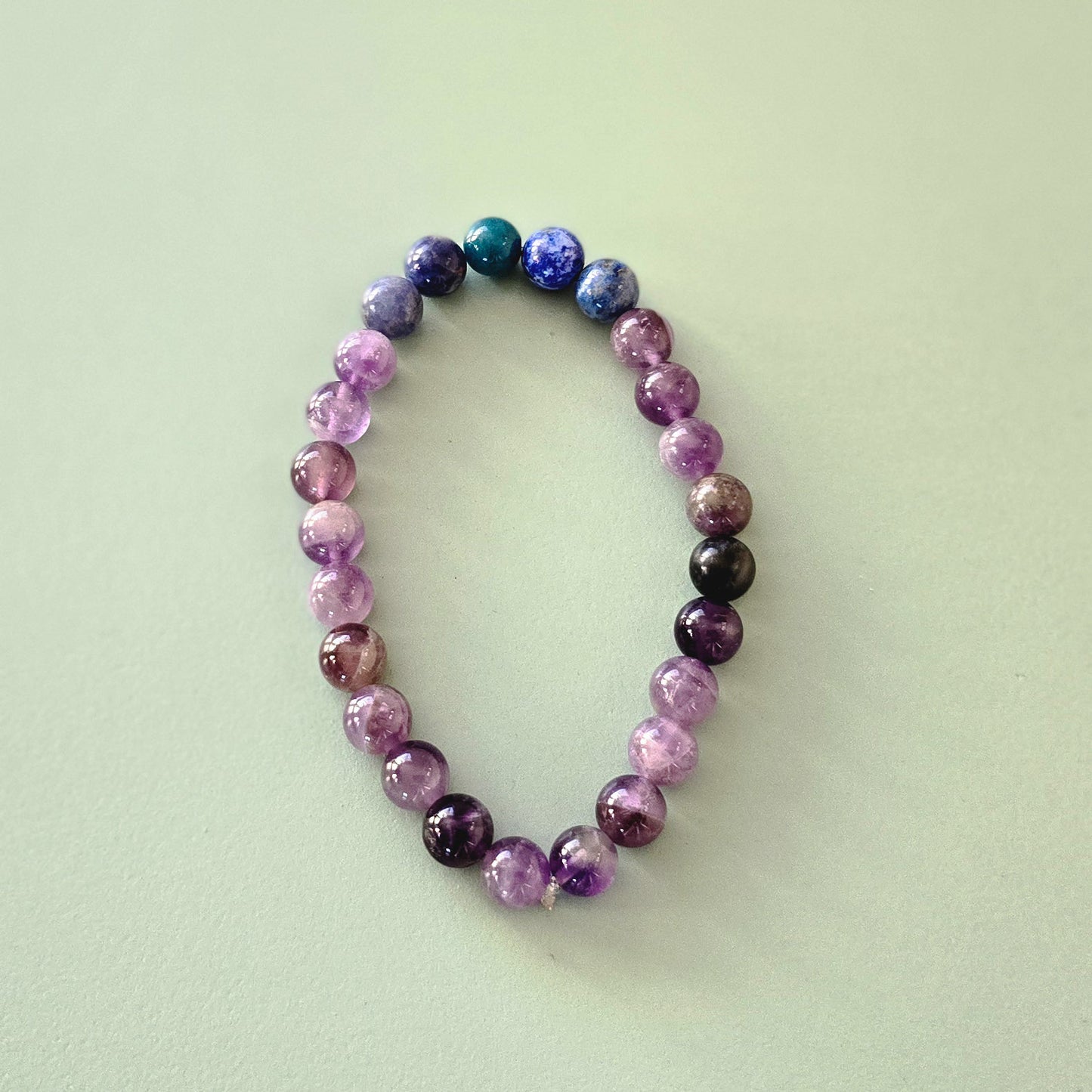 Affirmation bracelet - amethyst, sodalite, apatite